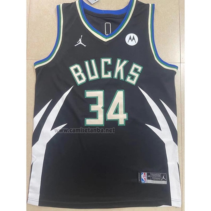 Camiseta Milwaukee Bucks Giannis Antetokounmpo #34 Statement 2022-23 Negro